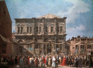 The Feast of San Rocco, Venedik, yaklaşık 1735, Canaletto olarak bilinen Giovanni Antonio Canal (1697-1768), tuval üzerine yağlı boya