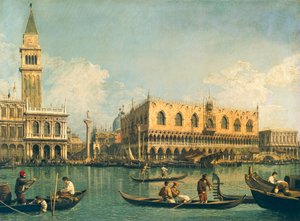 Canaletto (1697-1768) adıyla bilinen Giovanni Antonio Canal'ın Yükseliş Günü'nde Bacino di San Marco'dan Molo, tuval üzerine yağlıboya, 53,5x71 cm, 1730-1735