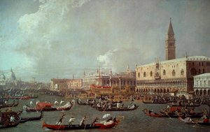 Canaletto (1697-1768) olarak bilinen Giovanni Antonio Canal tarafından, Yükseliş Günü'nde Bucentaur'un iskeleye dönüşü, yaklaşık 1760, tuval üzerine yağlı boya