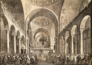 Canaletto (1697-1768) ve Giovanni Battista Brustolon (1712-1796) olarak bilinen Giovanni Antonio Kanalı, yeni seçilen Venedik Doge'nin gravürleri. İtalya
