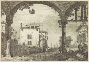 Fener Portico, c.1744 (gravür) by Canaletto