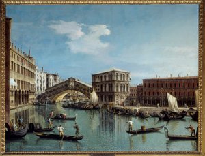 Le pont du Rialto a Venedik Tablosu Antonio Canal Dit Il Canaletto (1697-1768) 18. yüzyıl Güneşi. 1,19x1,54 m - Venedik