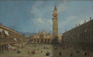 Piazza San Marco, c.1730 (tuval üzerine yağlı boya) by Canaletto