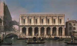 Ahlar Köprüsü (tuval üzerine yağlı boya) by Canaletto