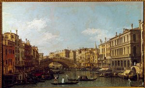 Büyük Kanal ve Köprü Rialto a Venedik Tablosu Antonio Canal dit Il Canaletto (1697-1768) 18. yüzyıl Paris, Musee Jacquemart Andre