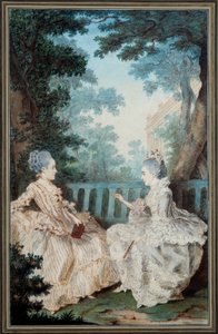 Madame de Breget ve Madame de Cassine Suluboya Louis carrogis dit Carmontelle (1717-1806) 18. yüzyıl. Paris, Karnaval Müzesi by Carmontelle