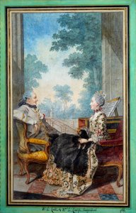 Mösyö ve Madam Despourdons Suluboya, Louis Carrogis Carmontelle (1717-1806) 1766 Paris, Musee Carnavalet by Carmontelle
