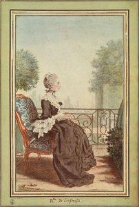Bayan Jeanne Julie Eleonore de Lespinasse, Louis de Carmontelle (1717-1806), gravür
