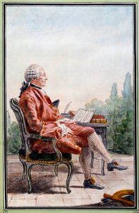Charles Marie de La Condamine (1701-1774), kaşif ve Fransız bilim adamının portresi. Louis Carrogis Carmontelle (1717-1806) tarafından suluboya. 18. yüzyıl Chantilly. Conde Müzesi