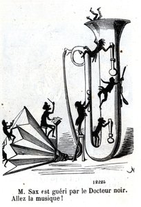 Bay Sax, siyah doktor tarafından yaralandı. (Adolphe (Adolph) Sax, Saksafonun mucidi (1814-1894). by Nadar