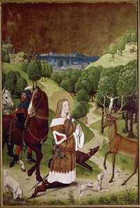 St Hubert dönüşümü (panel üzerinde yağ by (active c.1463 c.1490) Master of Wilten