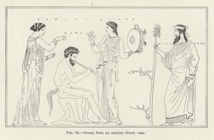 Antik bir Yunan vazodan grup (gravür)