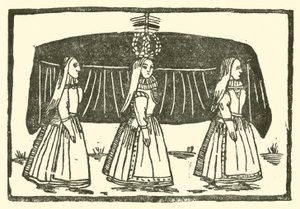 Roxburghe Baladları için İllüstrasyon (tahta baskı) by (after) English School