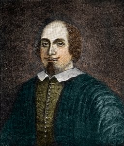 İngiliz oyun yazarı William Shakespeare'in (1564-1616) Portresi Anonim bir 18. yüzyıl tablosundan sonra gravür by (after) English School