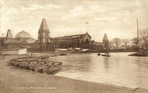 Alexandra Palace, Göl (s/b fotoğraf) by (after) English photographer