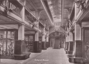 Owen#39;s College, Manchester: Jeoloji Müzesi (s/b fotoğraf) by (after) English photographer