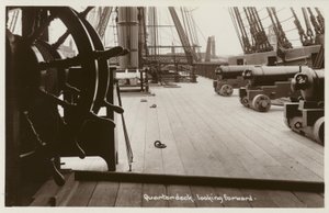 HMS Victory'nin çeyrek güvertesi, ileriye bakıyor (s/b fotoğraf)