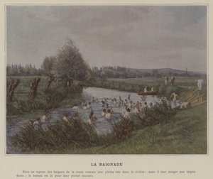 La Baignade (renkli fotoğraf) by (after) French Photographer