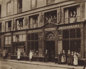 Pied-de-Mouton restoranı, rue Vauvilliers (s/b fotoğraf) by (after) French Photographer