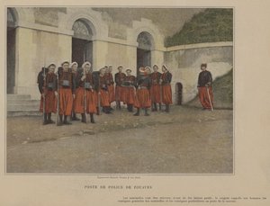 Zouaves Polis Karakolu (renkli fotoğraf) by (after) French Photographer