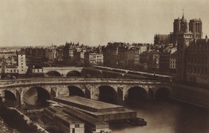 Quays Desaix ve Napoleon, bugün Quai de la Corse (s/b fotoğraf) by (after) French Photographer