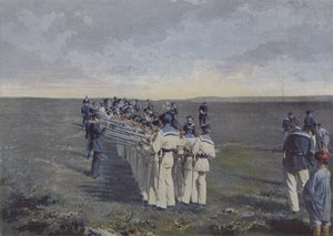 Ateş ettikten sonra silahların ziyareti (renkli fotoğraf) by (after) French Photographer