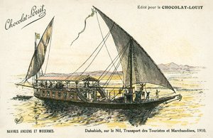 Dahabieh, Nil Nehri Üzerinde, Turist ve Mal Taşımacılığı by (after) French School