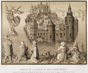 Mont-Saint-Michel'deki Bakire Mucizesi - “Leydimizin Mucizeleri”nin bir camaieu resminin tıpkıbasımı by (after) French School