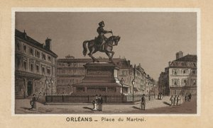 Orleans: Place du Martroi (lito) by (after) French School