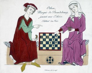 Othon, Brandenburg Markisi, satranç oynuyor - Almanya 13. yüzyıl. by (after) German School