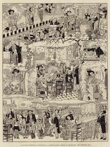 Bir Japon Sanatçı tarafından tasvir edildiği gibi bir İngiliz Noeli (gravür)