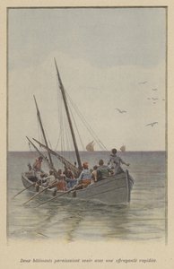 Korkunç bir hızla yaklaşan iki gemi (renkli taş) by (after) Paris