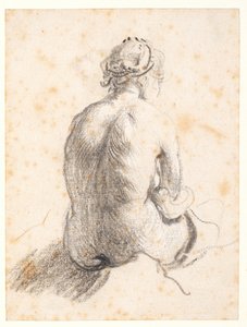 Çıplak bir kadın çalışması (kağıt üzerinde grafit) by (attr. to) Rembrandt Harmensz. van Rijn