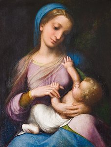 Çocuklu Madonna veya Madonna Campori (panelde yağlı boya) by (c.1489 1534) Correggio