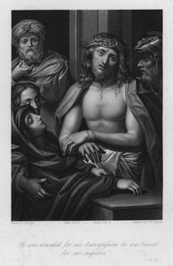 Dikenlerle taçlandırılmış İsa, İşaya LIII, 5 (gravür) by (c.1489 1534) (after) Correggio