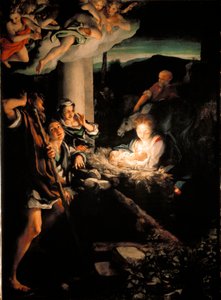 Kutsal Gece (Nativite). Antonio Allegri dit Il Correggio tarafından tablo (Correge