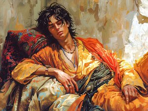 Cyberpunk figüratif duvar sanatı baskıları : Uzanmış bir figürün portresi by F. Abderrahim