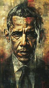 Duvar Sanatı Baskıları için Başkan Barack Obama Portreleri tablosu by F. Abderrahim