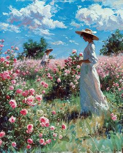 Çiçek Açan Çayırlarla Güzel Manzara, Her Oda İçin Duvar Dekoru by F. Abderrahim