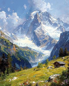 Çiçekli Tepeler ile Manzara, yatak odası için duvar dekoru by F. Abderrahim