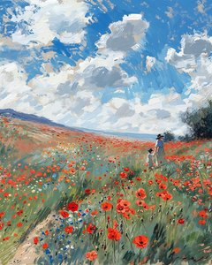 Ufka uzanan tepelerden oluşan bir manzara, Seveceğiniz Duvar Dekoru by F. Abderrahim