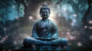 Huzurlu Meditasyonda Oturan Buda, Manevi Budist Tuvali, çerçeveli duvar sanatı baskıları by F. Abderrahim