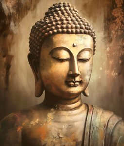 Fotogerçekçi Buda Meditasyonda Bir Karakter, kanvas tablo baskıları by F. Abderrahim