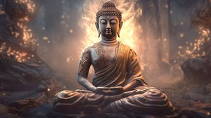 Oturan Gerçekçi Buda Portresi, Huzurlu Meditasyon, Manevi duvar ev dekorasyonu by F. Abderrahim