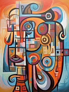 Güzel kübizm grafiti, modern duvar dekor fikirleri by F. Abderrahim