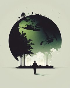 Birleşik bir dünyanın soyut minimalisti, online sanat baskıları by F. Abderrahim