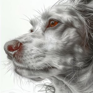 uzaklaştır Köpek portresi siyah beyaz minimalist çizim, duvar Ev Dekorasyonu baskıları by F. Abderrahim