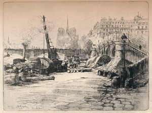 Notre-Dame ve Quai de Bethune, 1915 by AR Kempken