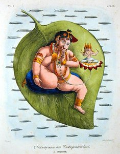 Narayana veya Vatapatrakai de Marlet tarafından oyulmuş (renkli taş) by A. (after) Geringer