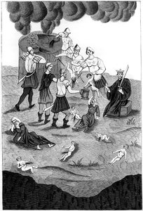 Mistik ayinleri için Hıristiyan çocukların kanını alan Yahudiler, 1849 by A. Bisson